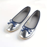 Ayollar uchun Slip-On balet tuflisi, bog‘ichli, yumshoq taglik, PU qoplamali, dumaloq burchakli toe