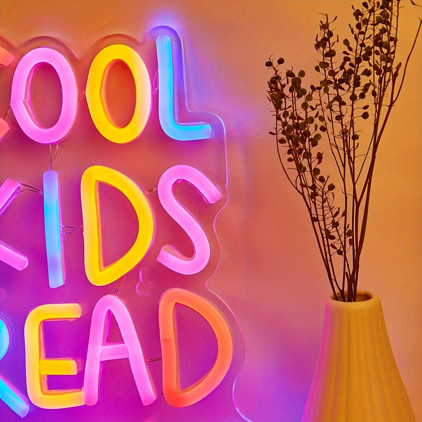 Plastic Neon Sign for Kids Room or Home Decor USB Powered Switch Control