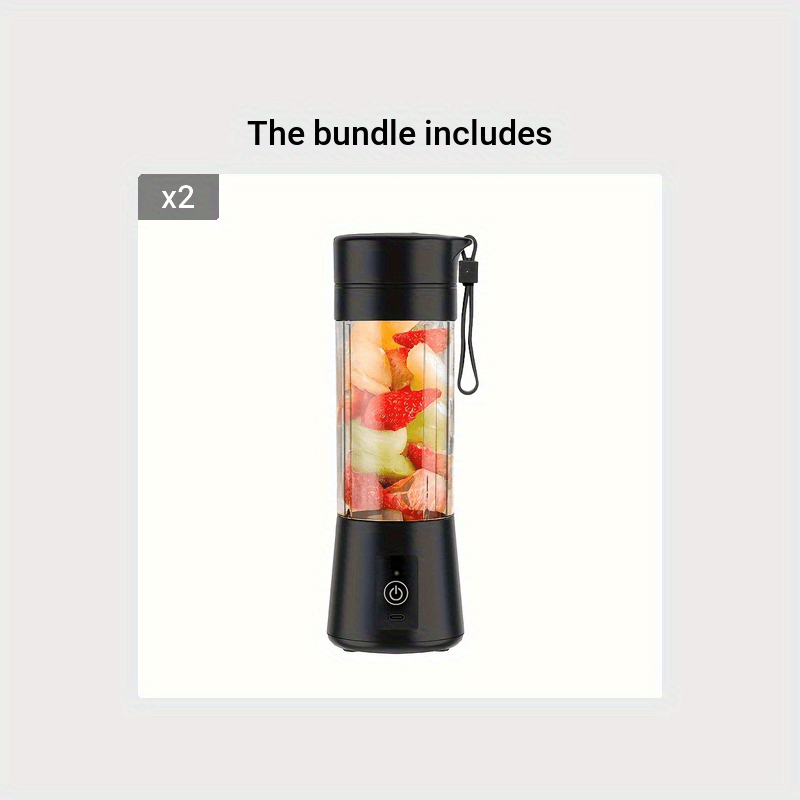 Portable USB Rechargeable Blender Personal Smoothie Maker 380ml Black Green