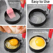 3.5-Inch Egg Molds with Silicone Grips for Waffles Pancakes and Breakfast
