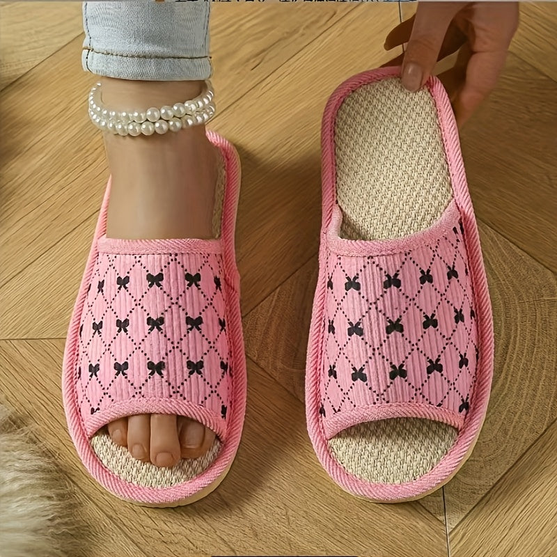 Women's Black White Geometric Print Slide Sandals Breathable EVA Slip-On