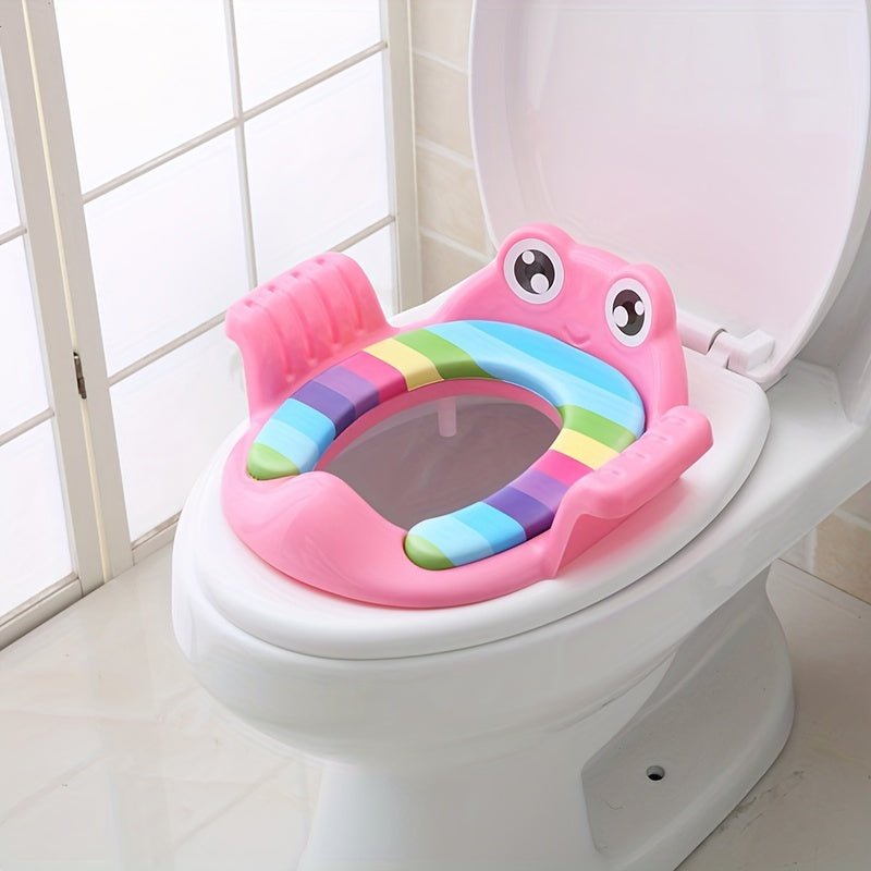 Children's Cartoon Toilet Training Seat with Frog and Dolphin Design Portable Non-Slip Potty for Boys and Girls
