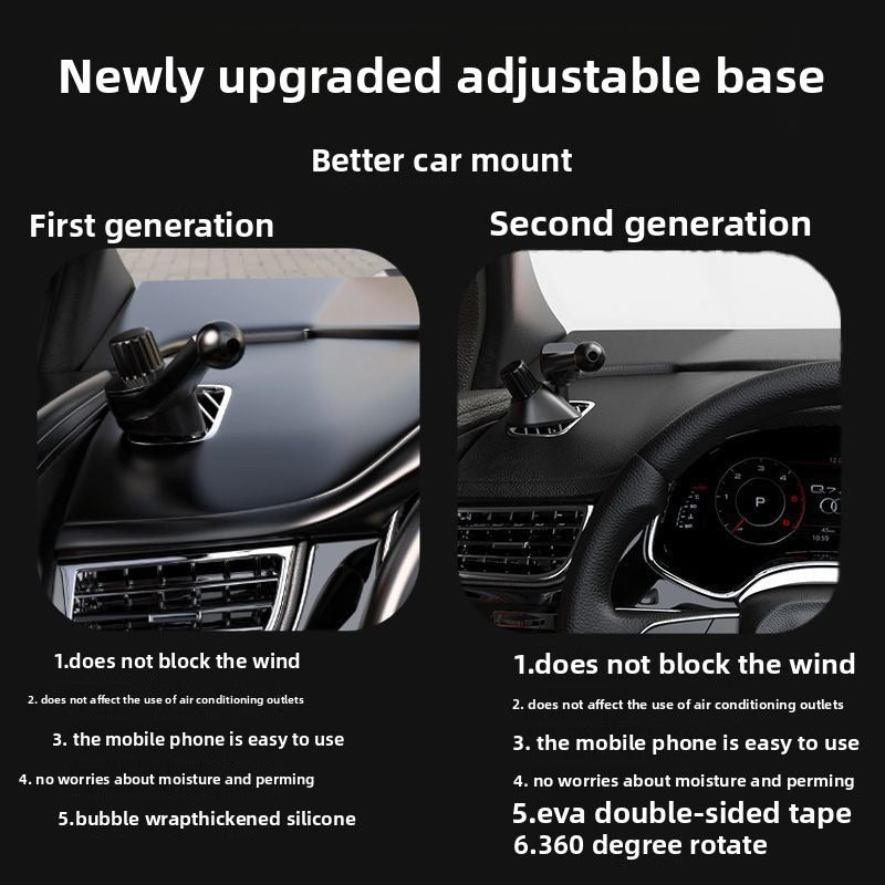 Car Window Defogging Air Vent Mobile Phone Holder Rotatable Plastic