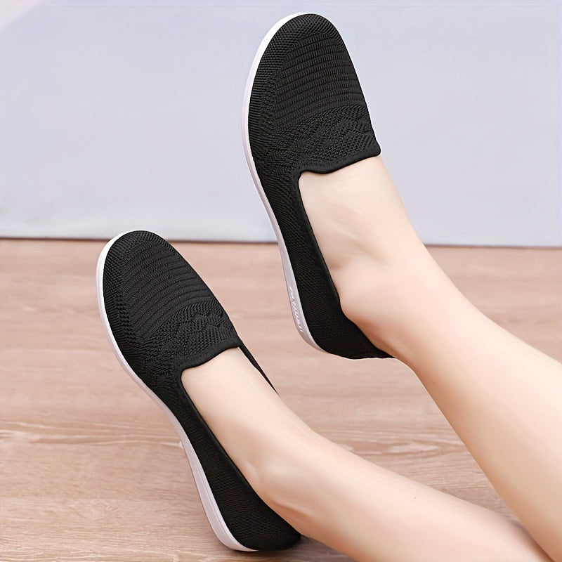Women's Breathable Slip-On Flats Summer Casual Pink Round Toe Shoes