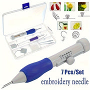 7-Piece Embroidery Punch Needle Set for Hand Weaving and Sewing