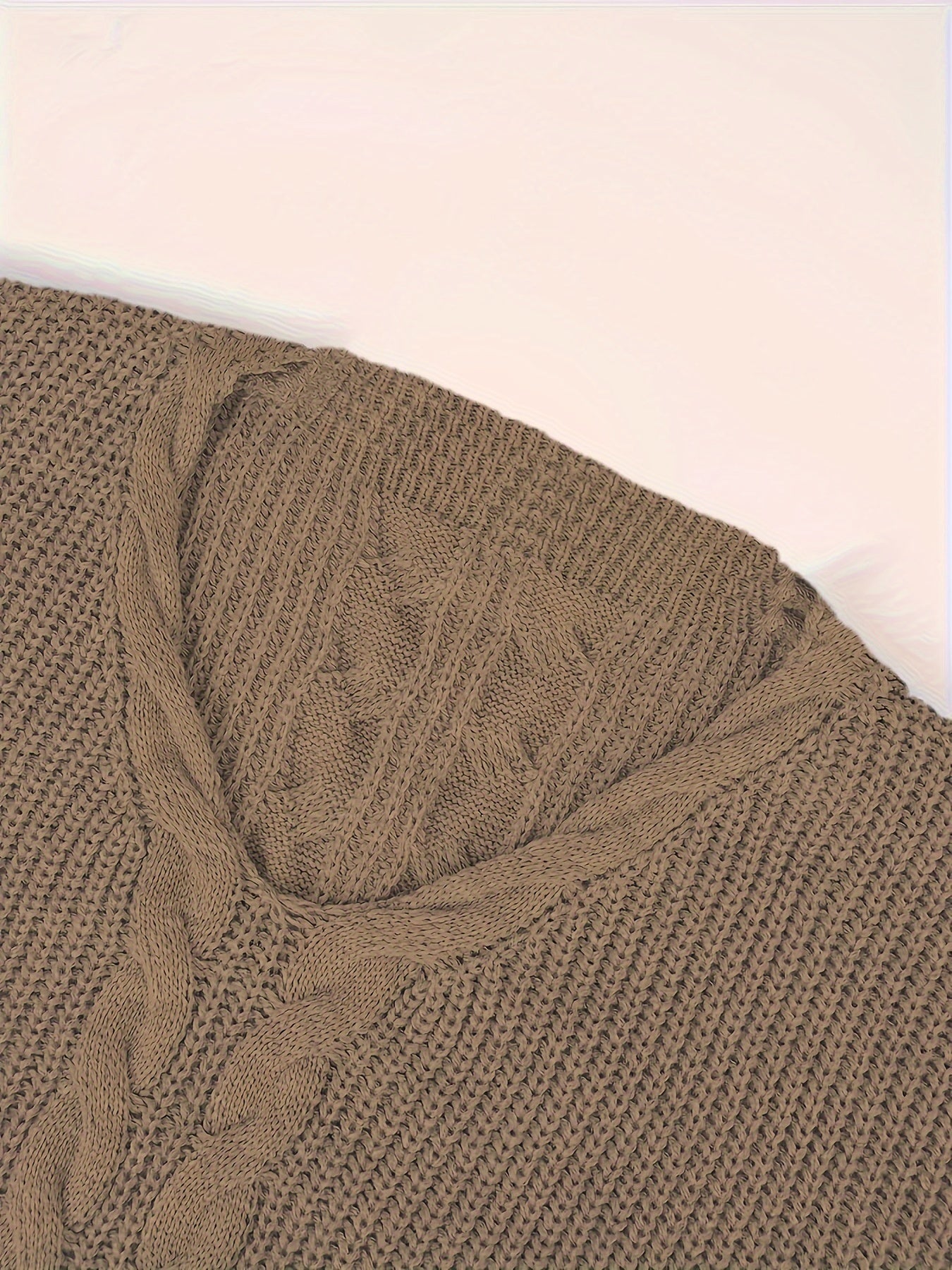 Женский свитер с V-образным вырезом и длинными рукавами для полных, из акрила, однотонный, вязаный, пуловер для весны и осени