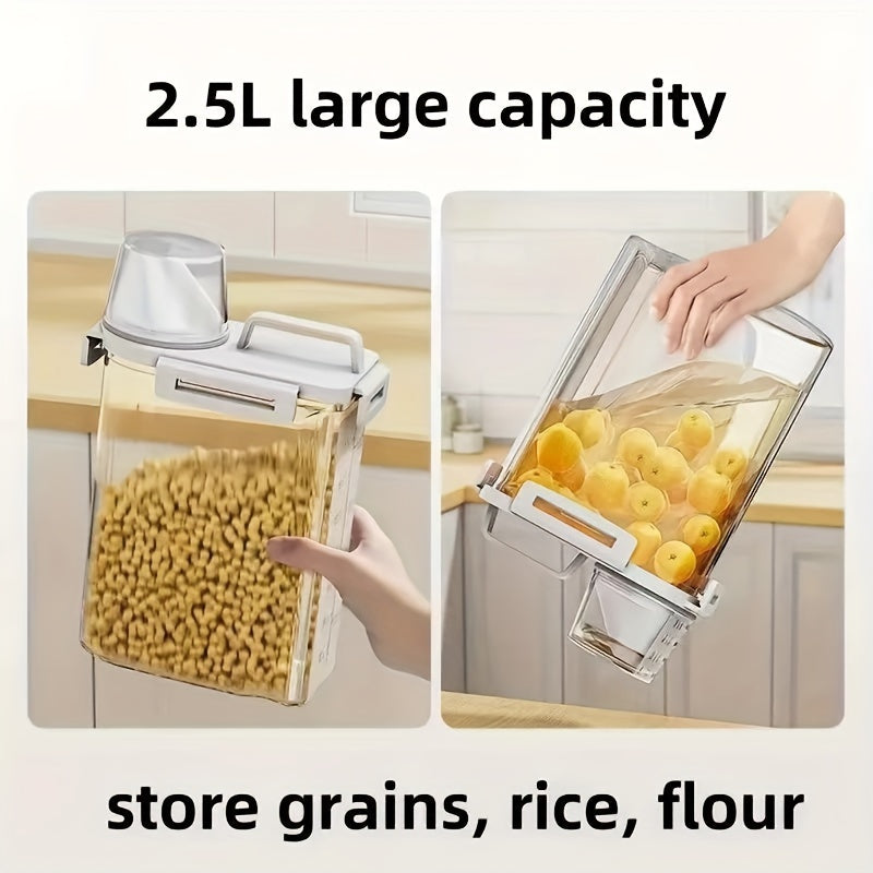 Kitchen Storage Containers Set with Rice Barrels, Fresh-Keeping Boxes and Measuring Cups