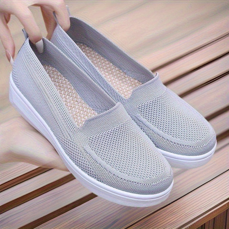 Women's Slip-On Flats Breathable Fabric Casual Shoes All-Season