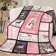 Horse-Inspired Flannel Throw Blanket for Girls All-Season Hypoallergenic Digital Print
