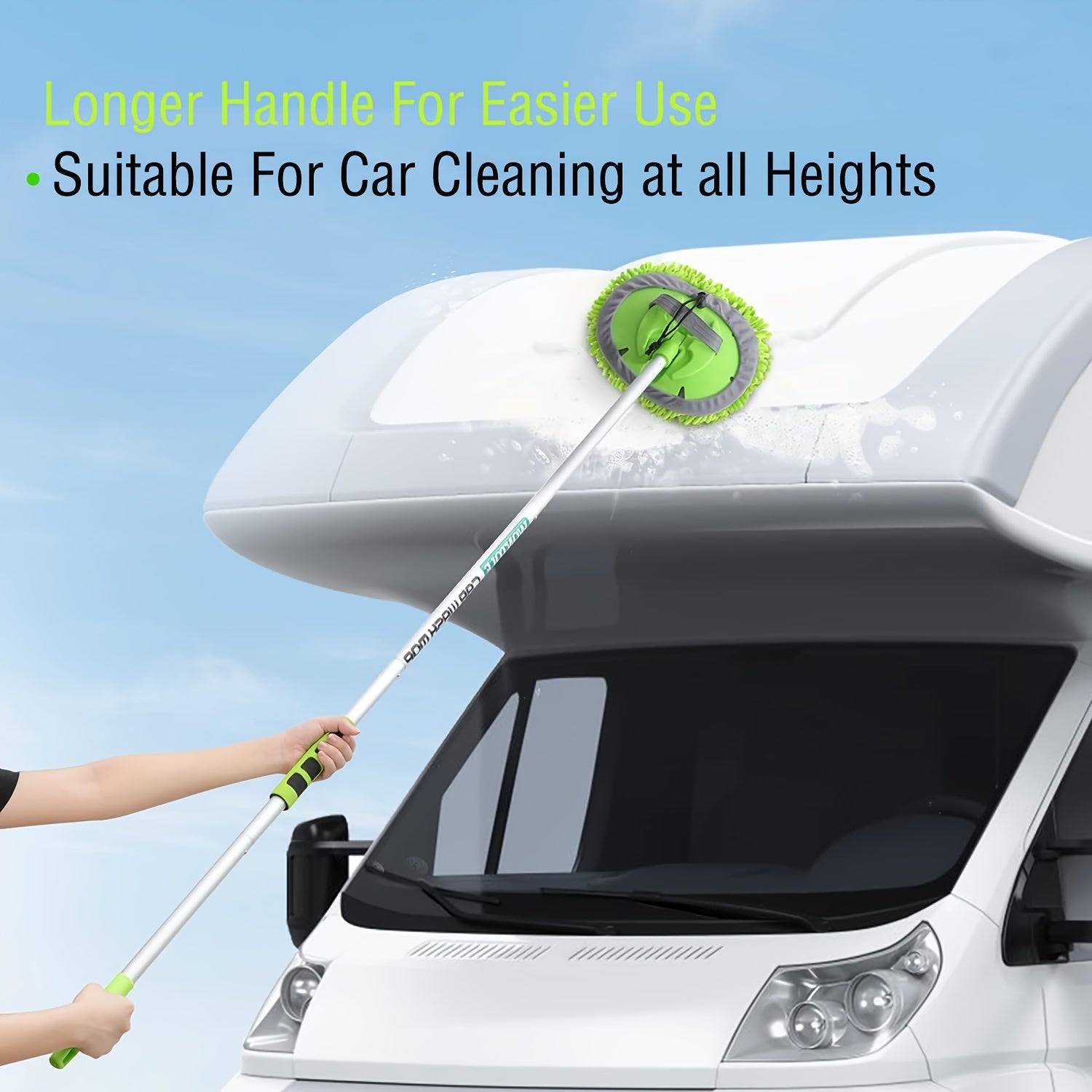 Uzun tutqichli avtomobil yuvish cho'tkasi to'plami, mikroto'lqinli, chizilmasdan tozalash to'plami avtomobillar va qayiq uchun