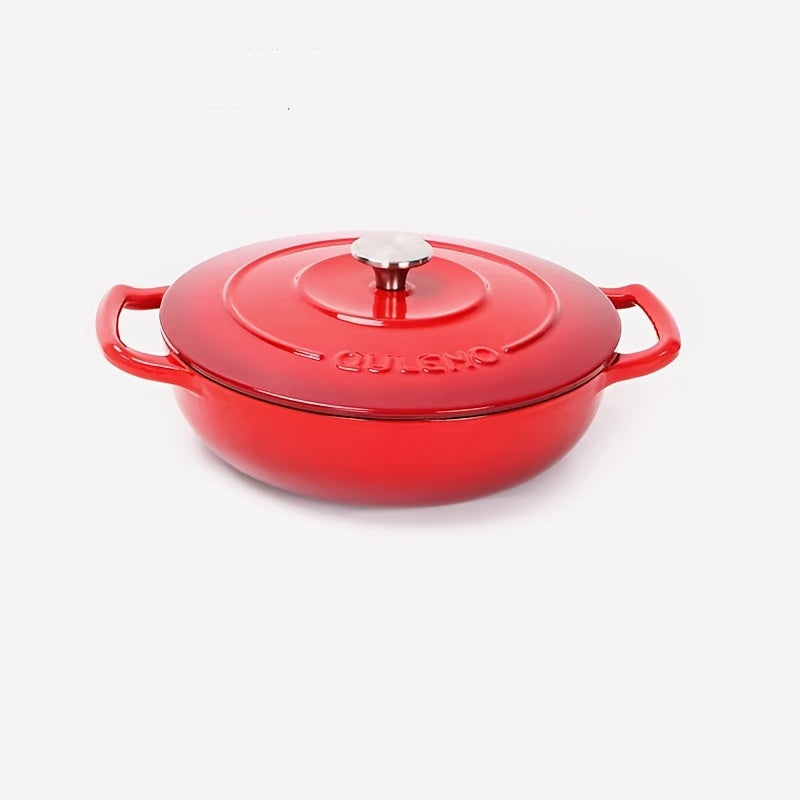 Enamel-Coated Cast Iron Dutch Oven for Cooking Baking and Serving 4 Qt