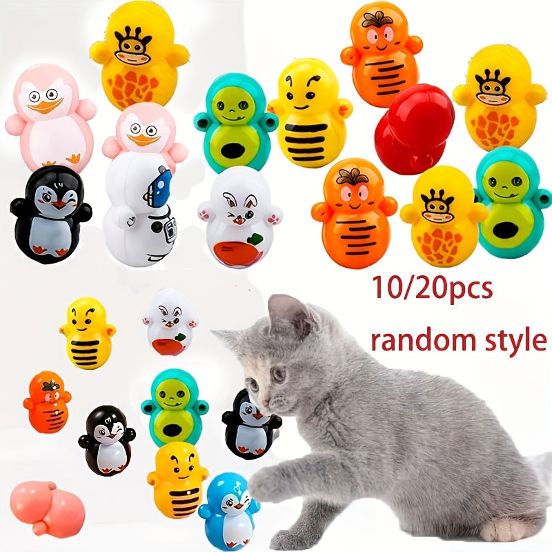 10/20 Pcs Cat Rolling Toys Durable Plastic Interactive No Electricity Needed