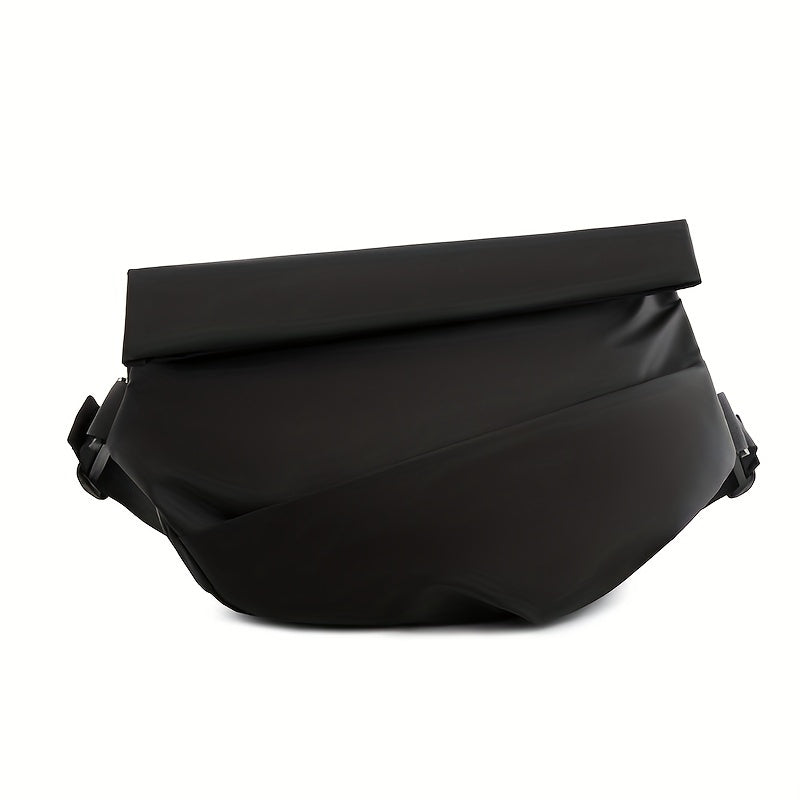 Men's Water-Resistant Oxford Chest Bag with Magnetic Closure and Ruched Detail for Daily Commutes