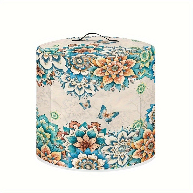 Floral Butterfly 8 Quart Pressure Cooker Cover with Handle and Pockets Washable