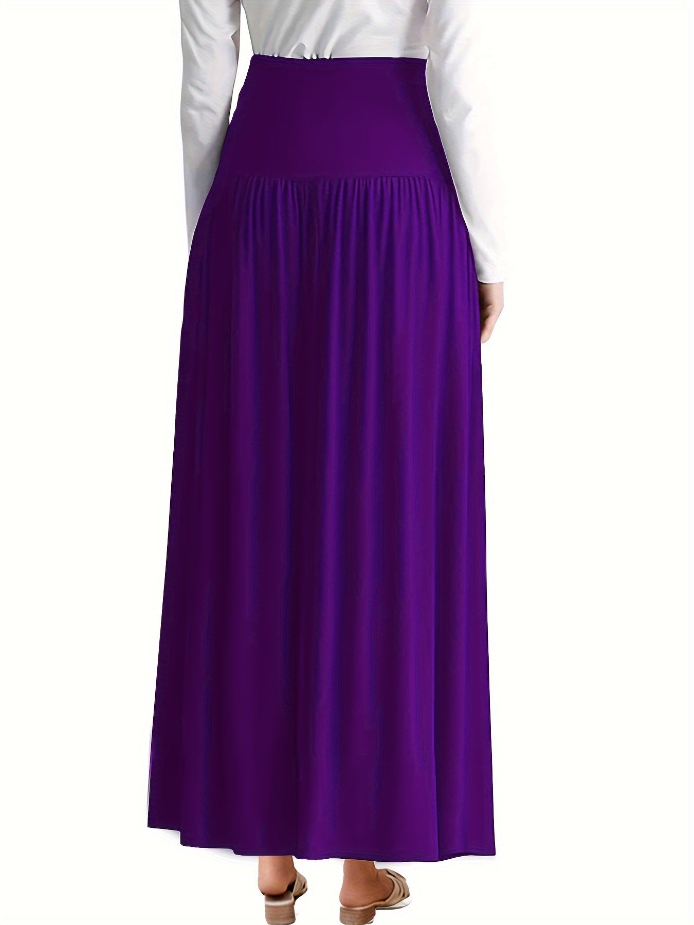 Women's Plus Size Solid Color High Waist Skirt for Spring Summer Casual