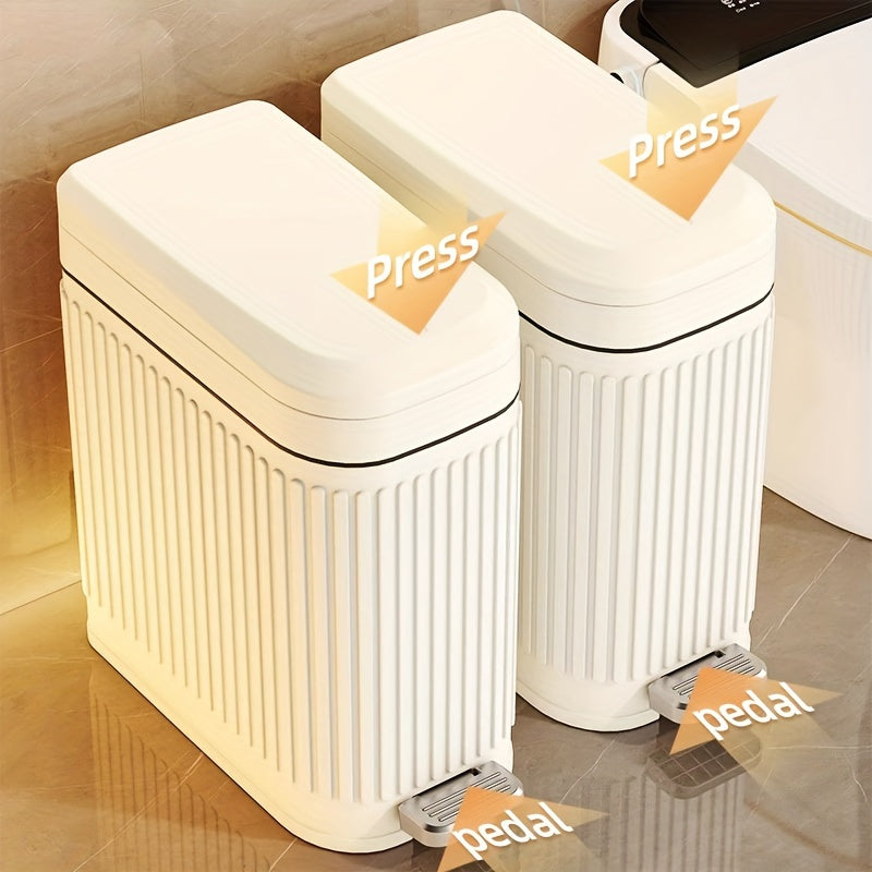 7L Diaper Pail with Press Operation Compact Trash Can for Adults and Teens