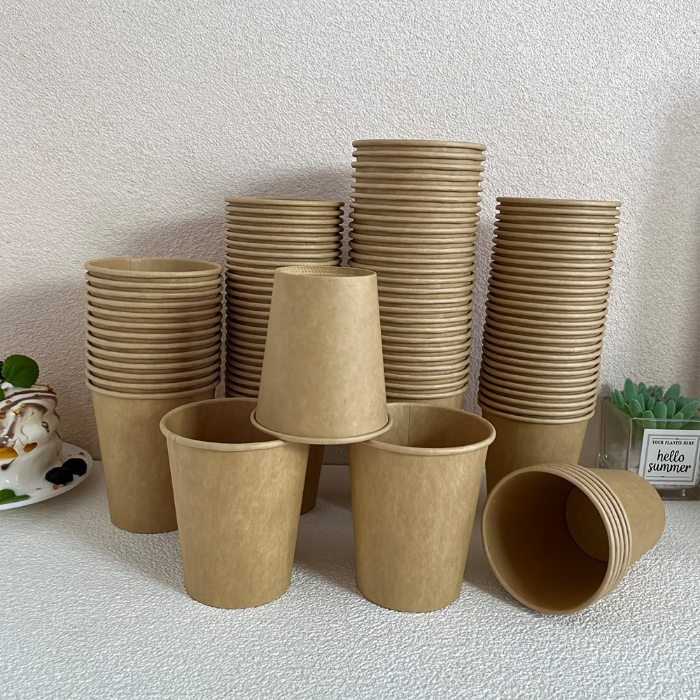 Pack of 50 Thickened Disposable Kraft Paper Cups 7/8 Oz for Coffee and Beverages