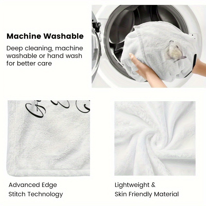 Flannel Throw Blanket with Floral Print Soft Durable for Couch Bed All Seasons