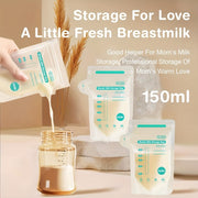 Breastmilk Storage Bags 150ml Self-Standing 10/30/100pcs for Easy Feeding