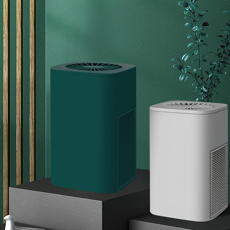 Smart Air Purifier for Large Spaces White Green Ultra Quiet Triple Filter