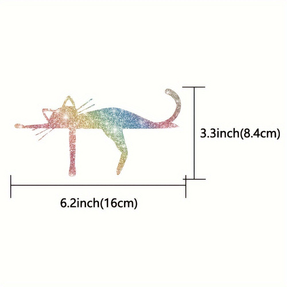 Pegatinas de gatos adorables para portátiles y equipaje, calcomanías de vinilo brillante con brillo