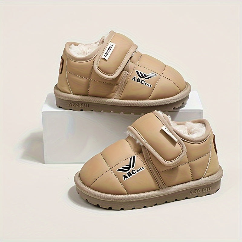 Kids Winter Snow Boots for Boys and Girls Low-Cut Fleece-Lined Casual Outdoor
