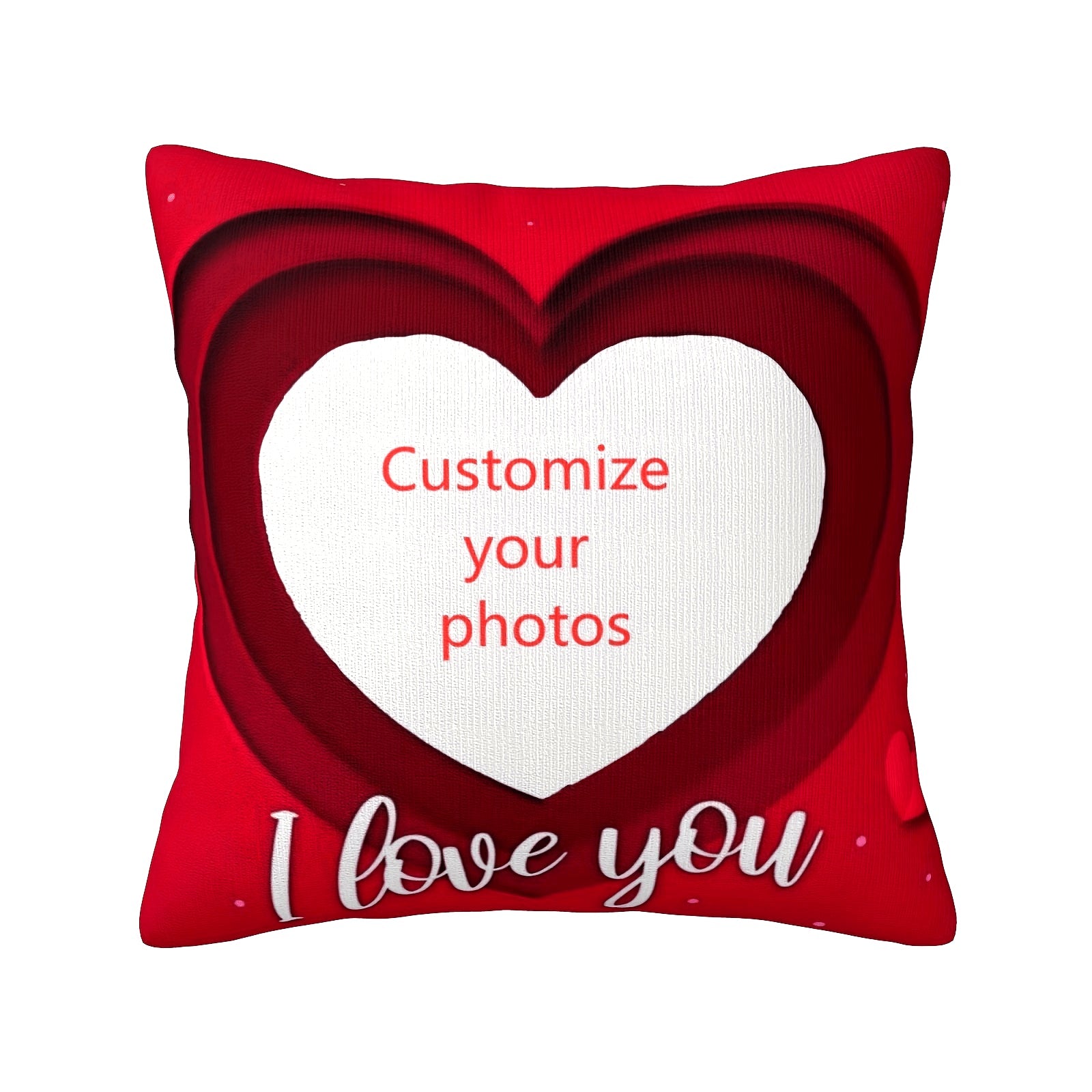 Customizable Double-Sided Love Photo Pillowcase Red and White Personalized Gift