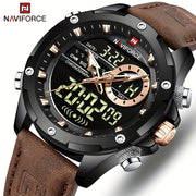 Men's Digital Watch Waterproof LED Dual Display Quartz Chronograph Big Dial Sports