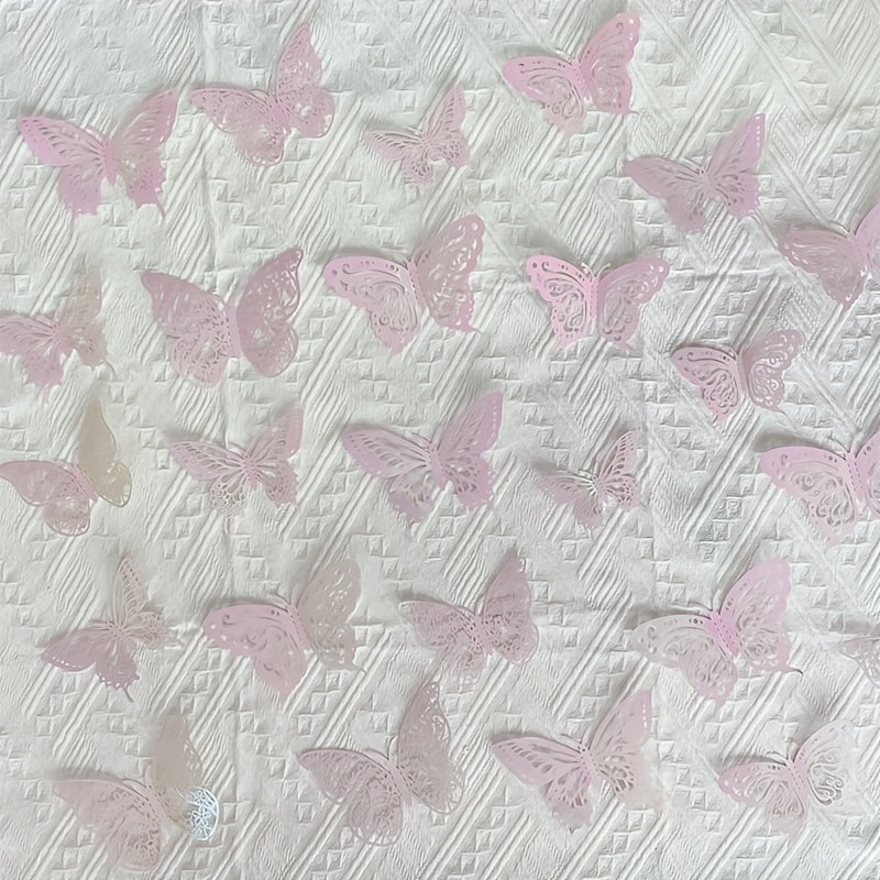 72 Pieces Sparkling Butterfly Paper Cake Decorations for Birthdays Weddings