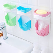 Wall-Mounted Soap Dish with Strong Adhesive Double-Layer Drainage for Bathroom Kitchen