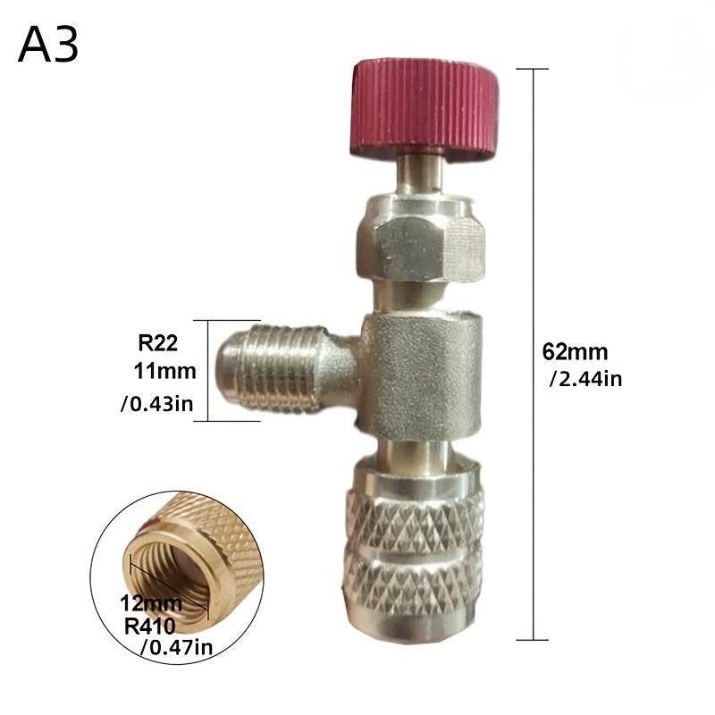 Refrigerant Safety Valve Adapter 1/4 Inch Liquid R410A R22 Air Conditioning