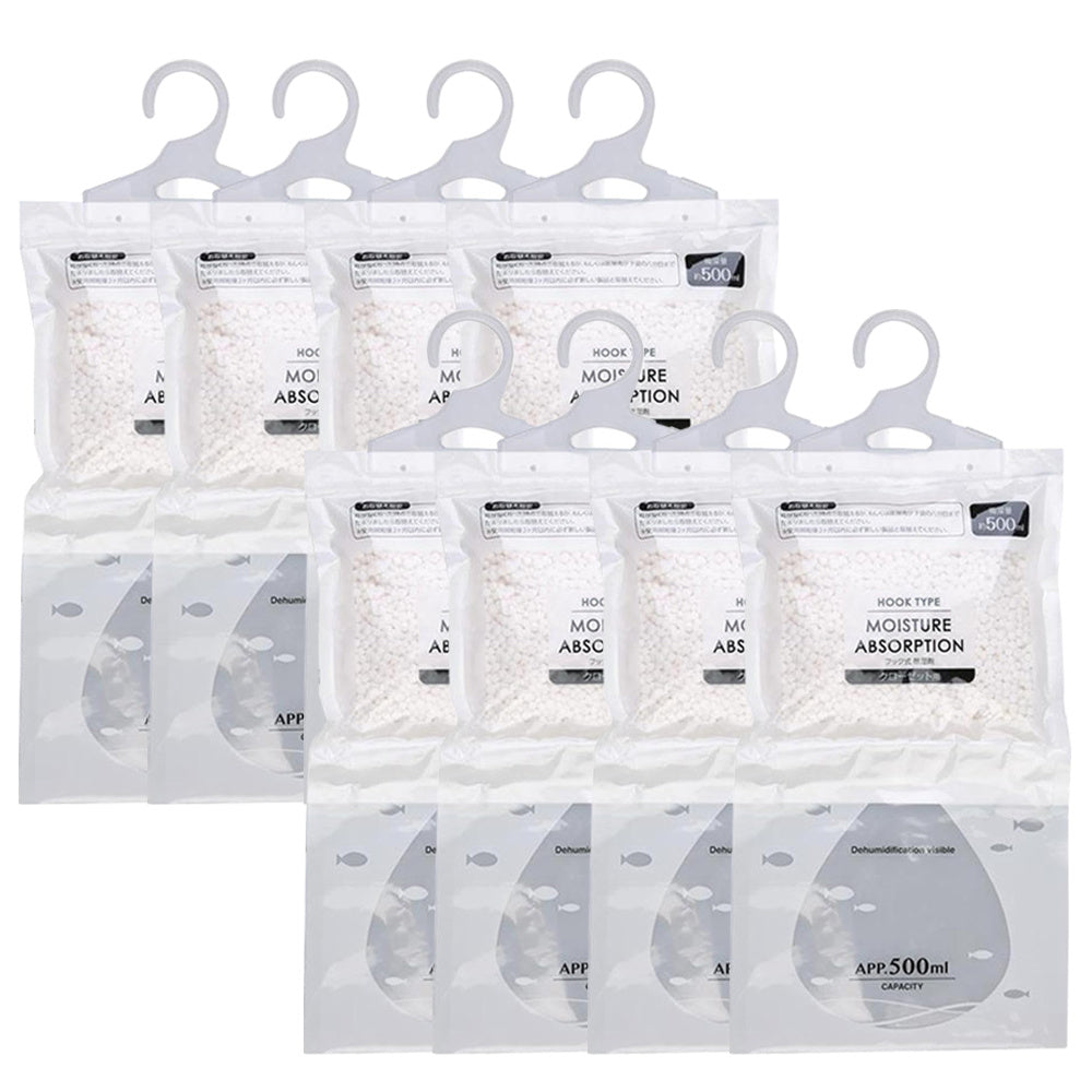 8PCS Hanging Dehumidifier Bags Large Capacity Moisture Absorbers for Closet Bathroom Basement