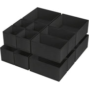 6-Piece Fabric Drawer Organizer Set Foldable Weather-Resistant Storage Bins for Home Organization
