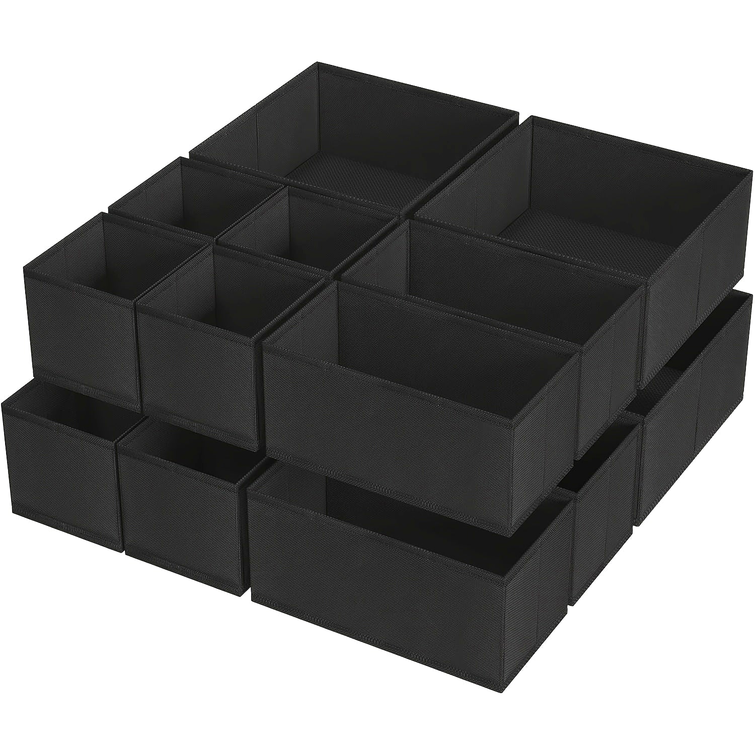 6-Piece Fabric Drawer Organizer Set Foldable Weather-Resistant Storage Bins for Home Organization