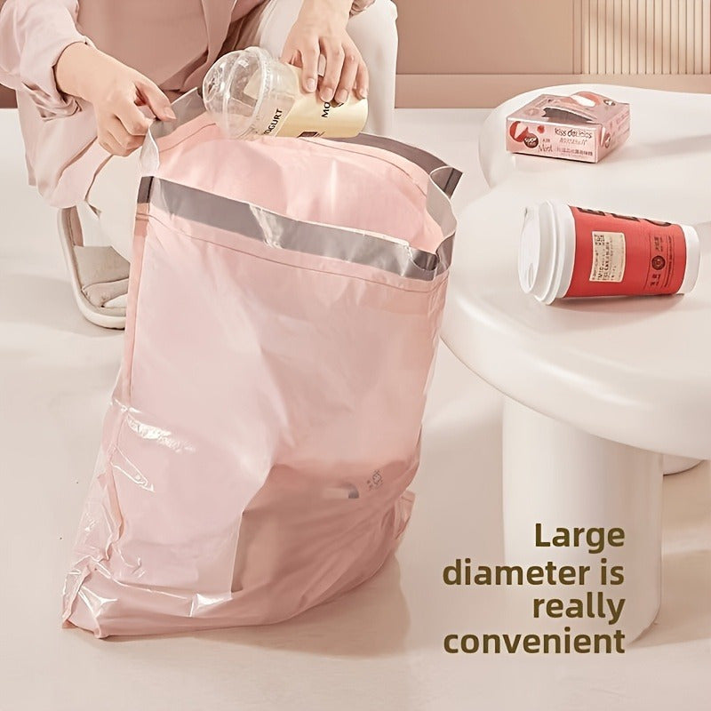 4 yoki 8 ta Extra Thick Pink Drawstring Trash Bags, jami 400 yoki 800 sumka. Teshilishga chidamli plastikdan tayyorlangan, bu axlat sumkalari oshxonada, yotoqxona, yashash xonasi va hammomda foydalanish uchun mos keladi. Ko'p maqsadli va bir martalik, bu