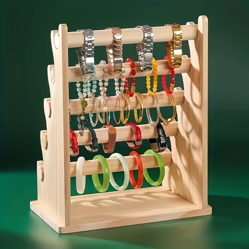 Деревянная подставка для украшений с несколькими уровнями для организации аксессуаров
