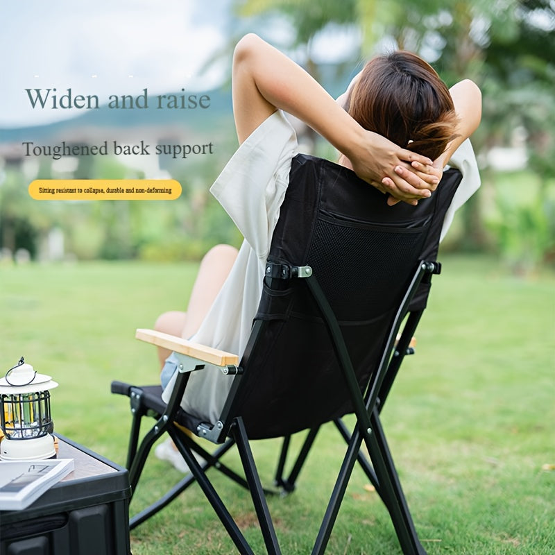 Outdoor Folding Chair for Adults Steel Frame Supports Up to 300kg Portable Beach Picnic