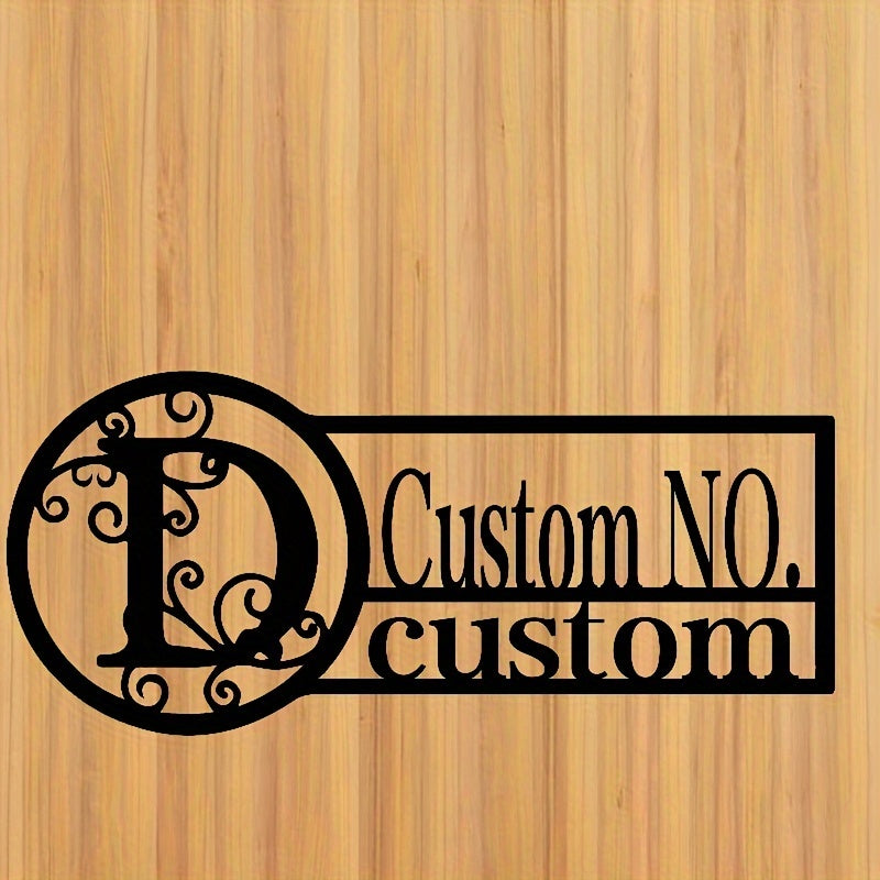 Oq metall misdan yasalgan eshik belgisi, oilaviy nom bilan, ichki va tashqi foydalanish uchun