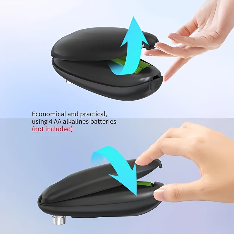 Electric can opener with built-in lid and bottle opener opens 100 cans