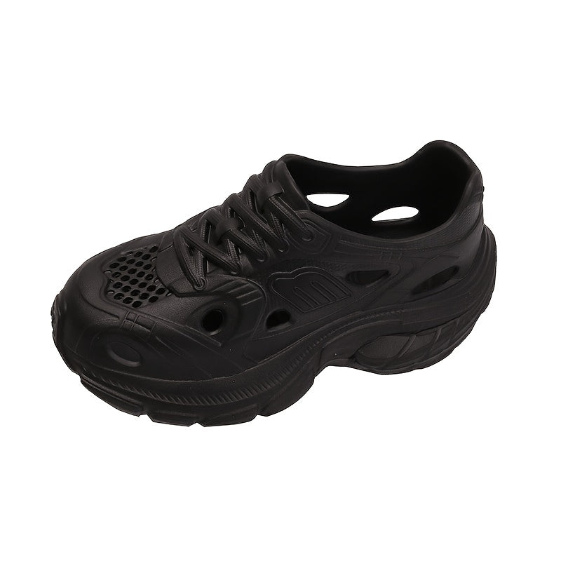 Women's EVA Platform Sneakers Black Beige Breathable Casual Running Shoes