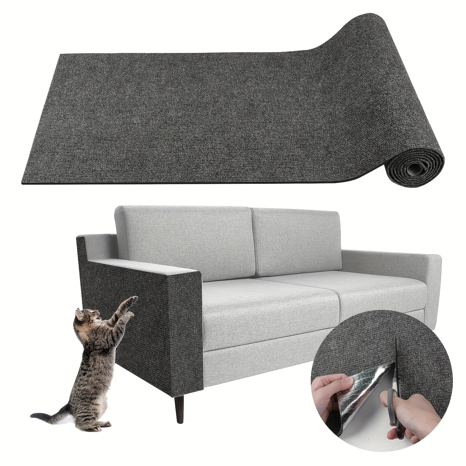 Self-Adhesive Cat Climbing and Scratching Mat with Scratching Board and Tree Stand