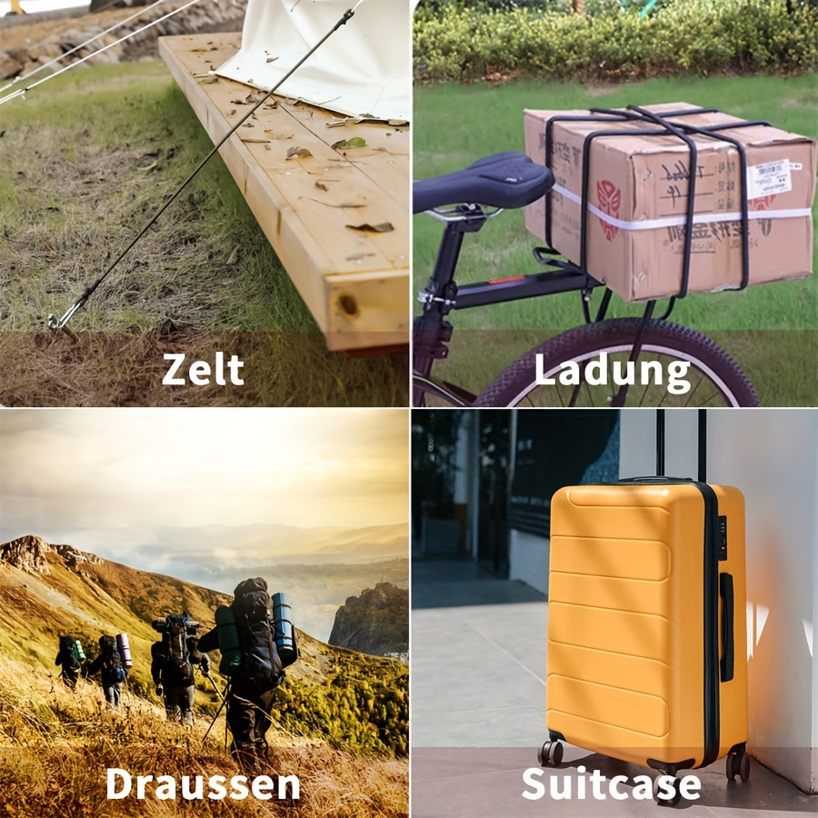 8mm Elastik Bungee Kordlar, Avtomobil Yig'ish uchun Qo'nqog'lar bilan, Yuklarni Mahkam bog'lash