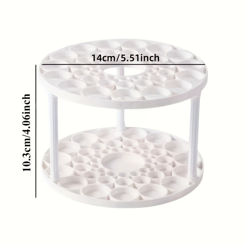 White Plastic Desk Organizer with Glaze Finish Rotating Brush and Pen Holder