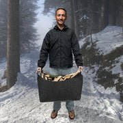 Wood Basket XXL Firewood Basket with Handles Dark Gray 55L Foldable