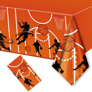 Basketball Court Design Plastic Tablecloth 129x220 cm Rectangular Sports Theme Party Decor