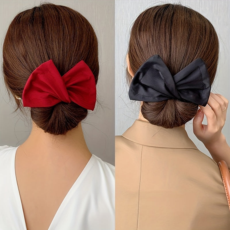 Women's Bow Shaped Ponytail Holder for Curls and Buns Hair Accessory