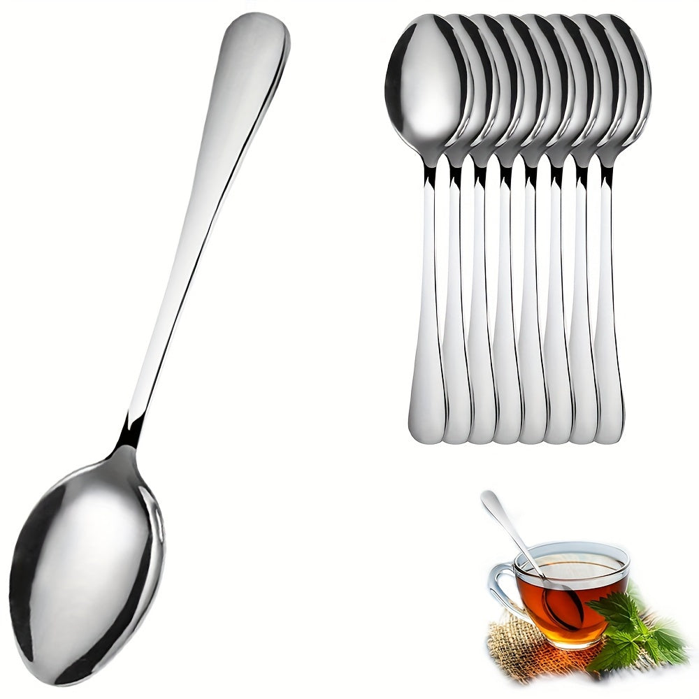Juego de 8 cucharas de café mini de acero inoxidable de 13,7 cm para postres, té, helado, cocina