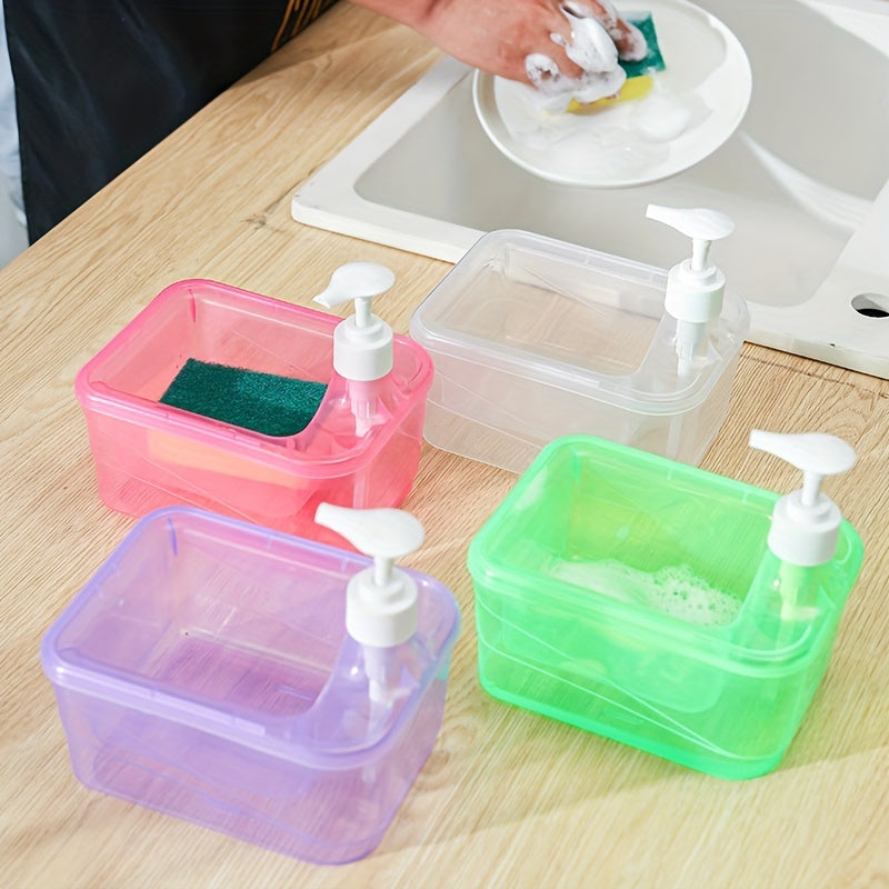 Dispensador automático de jabón para cocina y baño con cepillo para lavar platos