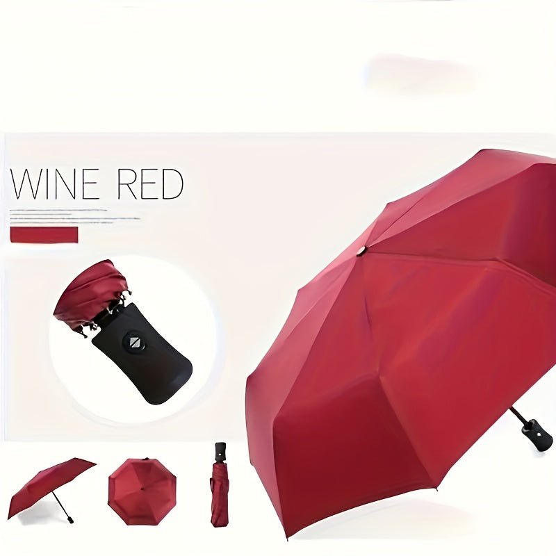 Automatic Eight-Bone Windproof Rain-Resistant Umbrella for Executives in Navy Blue Black Red Dark Green