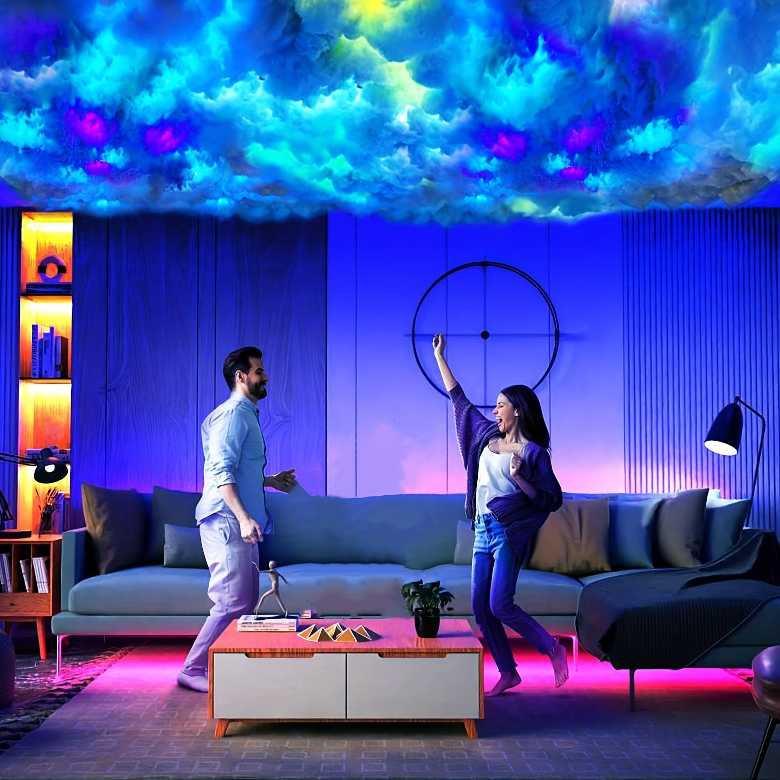 4.88m 3D LED Thunder Cloud Light App Control USB Powered for Game Room Garage Bar Party Decor